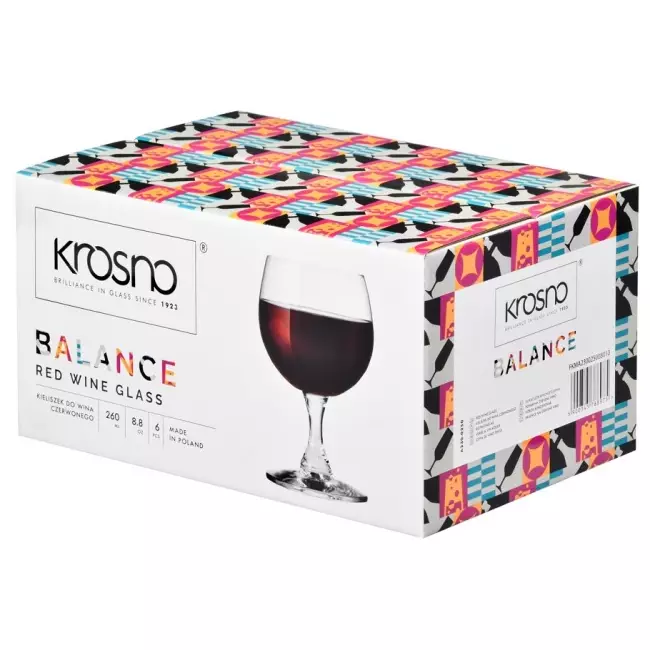 kieliszki do wina Krosno Balance 260 ml opakowanie